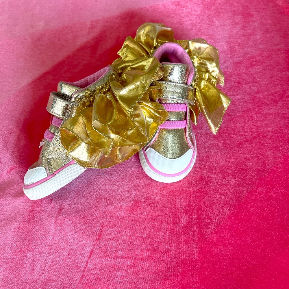 Ruffle Pink & Gold Sneaker